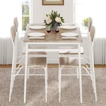 6-PIECE Dining Table Chairs Set Storage Rack Wood Style Kitchen For 4/6 People New. Price: $219.99.