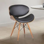 Cassie Black Faux Leather And Walnut Wood Dining Chair New. Price: $209.91.