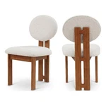 Maklaine Mid-century Cream Boucle Fabric Dining Chair (set Of 2) New. Price: $507.99.