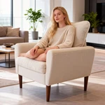 Fabric Accent Chair Supportive Backrest And Armrests, Modern Comfortable New. Price: $100.79.
