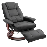 360 Swivel Manual Recliner Chair W/ Footrest, Pu Leather Padded Armrests, Black New. Price: $255.99.