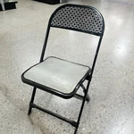 Vtg Hampden Black Steel Folding Chair Atomic Grid Backrest Vinyl Seat Mcm Used. Price: $23.99.