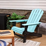 Hdpe Adirondack Chair With Drink Holder - Teal/black By Sunnydaze New. Price: $138.67.