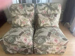 Upholstered Four Armless Club Chairs Tropical Used. Price: $999.00.