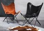 Handmade Vintage Real Leather Butterfly Relax Arm Chair Sleeper Seat Folding 2PC New. Price: $160.00.