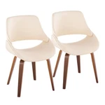 Lumisource Fabrizzi Chair, Set Of 2, Walnut Wood/cream CH-FBCONLPU2WLCR2 New. Price: $300.00.