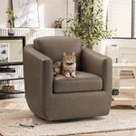 360 Swivel Accent With Pillow, Leather Living Room Armchair No-sag Foam & New. Price: $449.99.