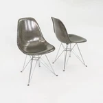 2016 Eames Modernica Grey Fiberglass Dining Chair With Eiffel Bases 1X Available Used. Price: $275.00.