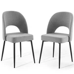 Modway Rouse 19" Fabric Dining Side Chair Black And Light Gray (set Of 2) New. Price: $379.99.