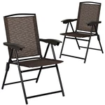 Costway 2PCS Folding Sling Chairs Steel Armrest Patio Camping W/adjustable Back New. Price: $79.99.