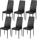 Set Of 6 Dining Upholstered Pu Leather Accent Side Black New. Price: $110.99.
