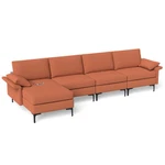 Extra Large L-shaped Sectional Sofa With Reversible Chaise And 2 Usb Ports For 4 New. Price: $547.49.