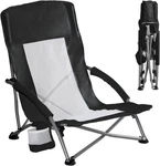 Jhk Low Beach Chair With Cup Holder&carry Bag&mesh Back,folding Camping New. Price: $37.99.