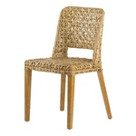 Benjara 21" Dining Side Chair- Woven Rattan Backrest- Wood Frame- Natural Brown New. Price: $203.99.