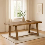 Plank+beam 72 Inch Farmhouse Dining Table, Solid Wood Rustic Kitchen Larg New. Price: $357.54.