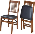 Meco True Miss Wooden Folding Chairs With Padded Seats, Set Of New. Price: $207.99.