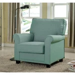 Bowery Hill Transitional Fabric Upholstered Accent Chair In Blue New. Price: $451.79.