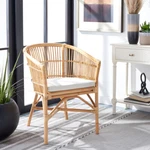 Safavieh Olivia Rattan Accent Chair With Cushion Natural / White New. Price: $244.99.