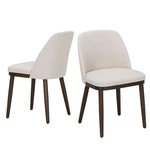 Upholstered Dining Chairs Set Of 2 Modern Fabric Beige Wood Legs Colamy Kitchen New. Price: $179.99.