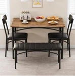 Gaomon Dining Table Set For 4 With Upholstered Chairs And Bench Small Space New. Price: $140.00.