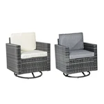 Outsunny Outdoor 360 Swivel Pe Wicker Lounge Armchair W/ Cushions New. Price: $189.99.