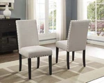 Biony Tan Fabric Dining Chairs With Nailhead Trim, Set Of 2 New. Price: $129.99.