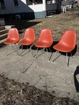 Vintage Herman Miller Charles Eames Dkx Wire Side Shell Chair Orange Used. Price: $320.00.