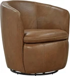 Kierreys Modern Dark Brown Leather Swivel Accent Chair By Signature Design New. Price: $639.99.