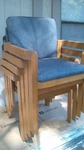 Set Of Four Mid Century Modern Commercial Custom Oak Stacking Dining Arm Chairs Unspecified. Price: $589.00.