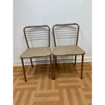 Vintage Cosco Chair Set Folding Metal Mid Century Modern Dining Beige 50S X2 Used. Price: $125.00.