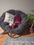 Better Homes & Gardens BH48-084-099-01 Papasan Chair With Velvet Fabric Gray Used. Price: $75.99.