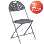 Flash Furniture Pack Hercules Charcoal Fan Back Folding Chair 2-LE-L-4-CH-GG New. Price: $69.99.