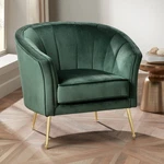 Leighton Green Velvet And Gold Tufted Accent Chair New. Price: $399.95.