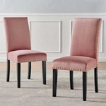 Modway Parcel Performance Velvet Dining Side Chairs - Set Of 2 Dusty Rose New. Price: $187.75.