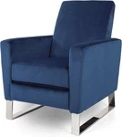 Gdfstudio Arvin Push Back High Leg Recliner, Cobalt, Silver New. Price: $446.99.