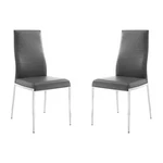 Casabianca Home Firenze Set Of 2 Polyurethane Leather Dining Chairs - Gray New. Price: $479.22.