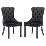 Kcc Velvet Dining Chairs Set Of 2, Upholstered High-end Black New. Price: $214.99.