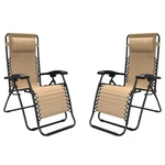 Caravan Canopy Infinity Zero Gravity Steel Frame Patio Deck Chair, Beige (pair) New. Price: $149.99.