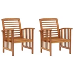 Patio Chairs 2 Pcs Dining With Armrest Solid Wood Acacia Vidaxl New. Price: $179.99.