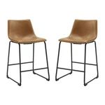 Walker Edison Douglas Industrial Faux Leather Armless Counter Chairs, Set Of 2, New. Price: $359.99.