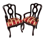 2 Vintage Doll Upholstered Dining Arm Chairs 15" World Bazaars Furniture Used. Price: $79.00.