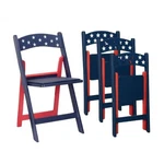 Red White And Blue Glory Resin Folding Chair, 4 Pack By Chivari New. Price: $179.98.