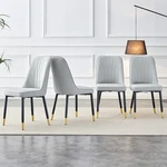 Modern Dining Chairs Are Equipped With Light Gray Pu Artificial Leather Backrest New. Price: $341.00.
