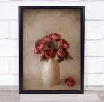 Painterly Vase Still Life Red Floral Wall Art Print New. Price: $53.29.