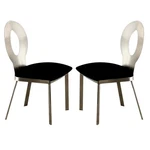 Benzara Metal Side Chair With Oval Cut Backrest, Set Of 2, Silver And Black New. Price: $564.34.