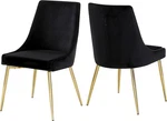 Meridian Furniture Karina Velvet Dining Chair Sturdy Metal Legs Set Of 2 Black Open. Price: $274.00.
