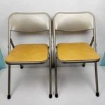 Vintage Samsonite 3538 Folding Chairs Mid-century 1980 Set Of 2 Yellow Gold Used. Price: $85.00.