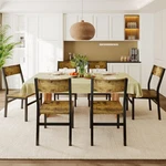 Dining Room Furniture Set - 6 Modern Kitchen Chairs Rustic Brown Metal New. Price: $299.99.