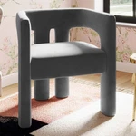 Tov Sloane 24 1/2 Wide Dark Gray Velvet Sculpture Modern Accent Chair New. Price: $319.00.