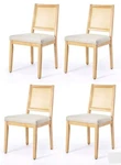 Threshold Oak Park Natural Cane Dining Chair Cushioned Stylish Comfort Lot Of 4 New. Price: $400.00.